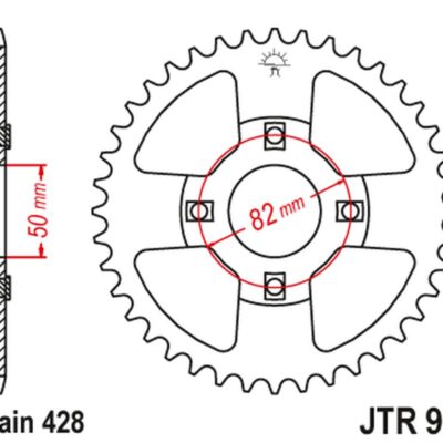 JT Zębatka napędowa - HONDA XR 100 (435150JT) (ST... (1981-1984)