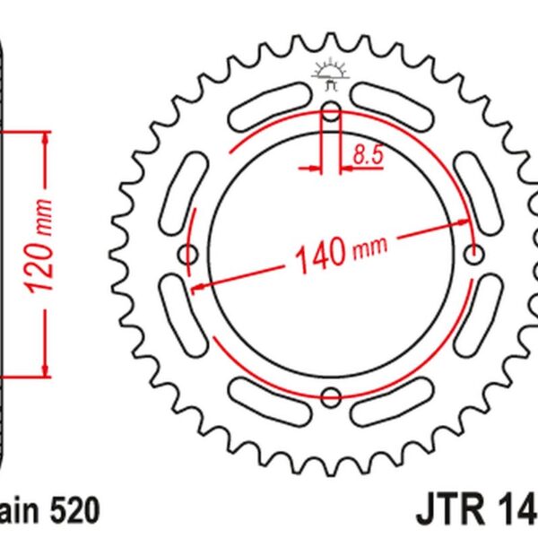 Zębatka TYLNA 4354 39 Kawasaki KXF A TECATE ’87-88′ (ATV) (435439JT) (ŁAŃC.520) NA Zamówienie | JT