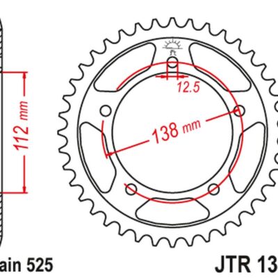 Zębatka Tylna 4357 43 Honda CB 600 Hornet '07-'13, CBR 600F '97-'98, '11-'14, CBF 600 '04-'07 (435743JT) (Łańc. 525)