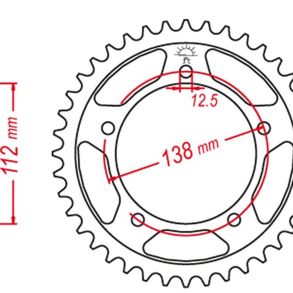 Zębatka TYLNA 4357 47 Honda XL1000V Varadero ’99-’13 (435747JTZBK) (Łańc. 525) | JT
