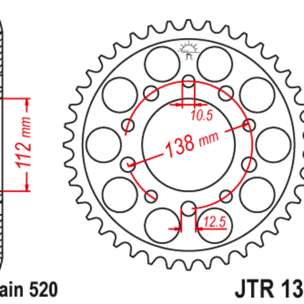 Zębatka TYLNA 4384 43 Honda CBR 600 ’91-’98, CBR 600 ’11-’14, CBR 900 RR Fireblade ’93-’98 (JJTR1303.43) (Łańc. 520) | JT