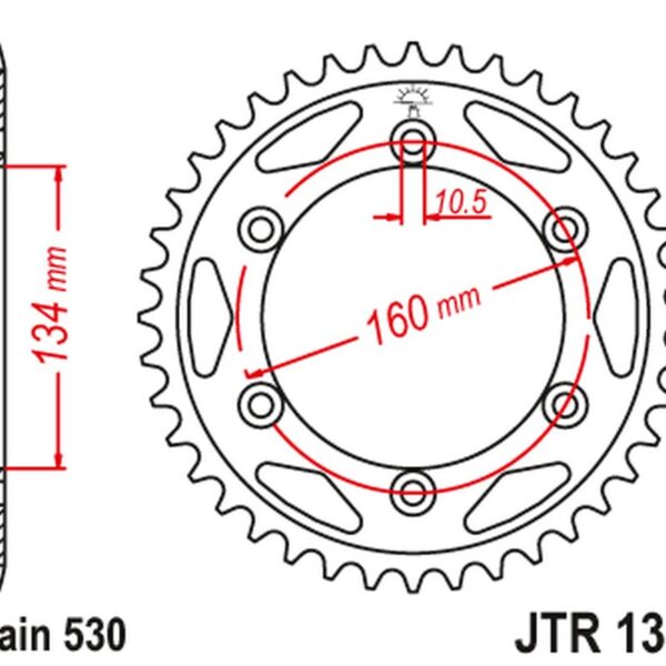 Zębatka Tylna 4399 40 Honda CBR 1000 RR ’04-’05, VTR 1000Sp1/Sp2 ’00-’06 (439940JT) (Łańc. 530) | JT