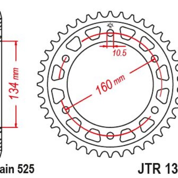 Zębatka Tylna 4405 40 Honda CBR 1000RR 17-23 (SC77), CBR 1000SP 17-19 (Jtr1317.40)* (Łańc. 525) | JT