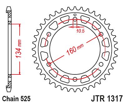 JT Zębatka napędowa - HONDA CBR 1000RR (SC77) (2017-2023) - JTR1317.40