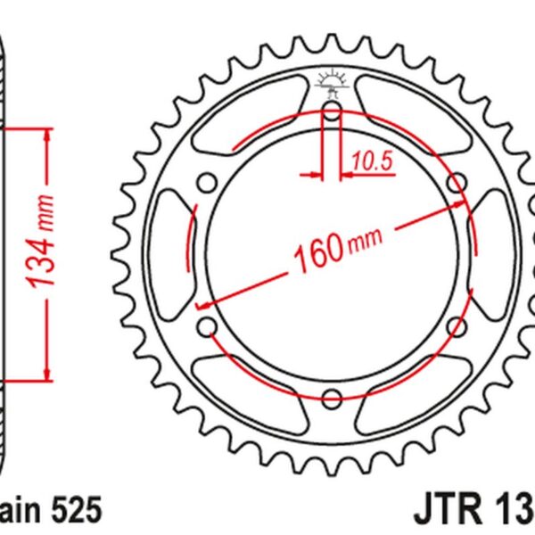 Zębatka TYLNA 4405 45 Honda CBR 600F ’01-’07 (440545JT) (Łańc. 525) | JT