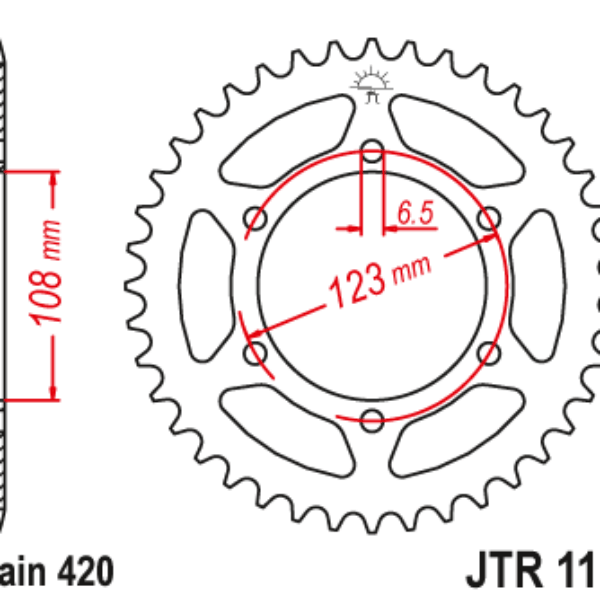 Zębatka TYLNA 4412 59 Aprilia SX 50 -18-19 (441259JT) (ŁAŃC.420) | JT