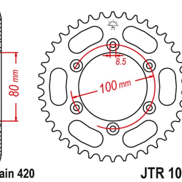 Zębatka Tylna 4429 48 Rieju 50 Spike ’02-05′, Tango ’03-05′ (442948JT) (Łańc.420) | JT
