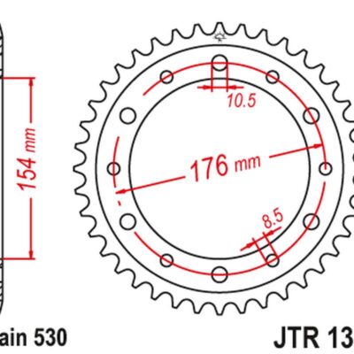 JT Zębatka napędowa - HONDA VFR750 (2002-2015) - JTR1340.43ZBK