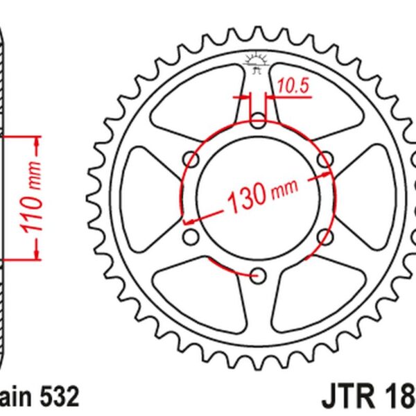 JT Zębatka napędowa – YAMAHA YZF-R6 ‘ (444048JT)… (2003-2010)