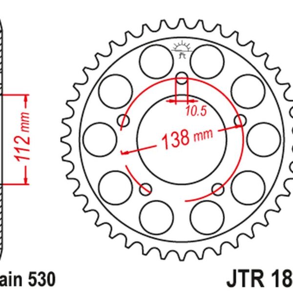 Zębatka TYLNA 4448 50 Yamaha R6 ’99-’02 (444850JT) (Łańc. 530) | JT