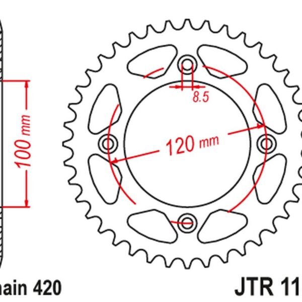 Zębatka Tylna 4453 60 Beta 50 RR Enduro / Enduro Racing / Enduro Sport ’18-’19 (445360JT) (Łańc. 420) | JT