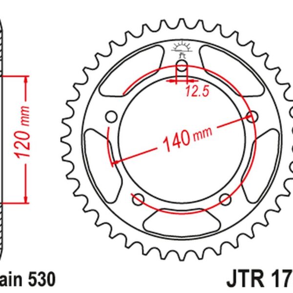 Zębatka TYLNA 4459 43 Suzuki GSX 1400 ’01-’08 (445943JT) (Łańc. 530) (+2) | JT