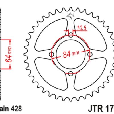 Zębatka Tylna 4467 49 Suzuki RV 125 VAN VAN '03-16' (446749JT) (Łańc.520)