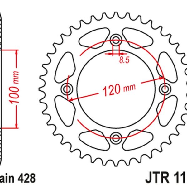 Zębatka TYLNA 4478 56 Beta 125 RR/RE ’08-20′ (447856JT) (Łańc. 428) | JT