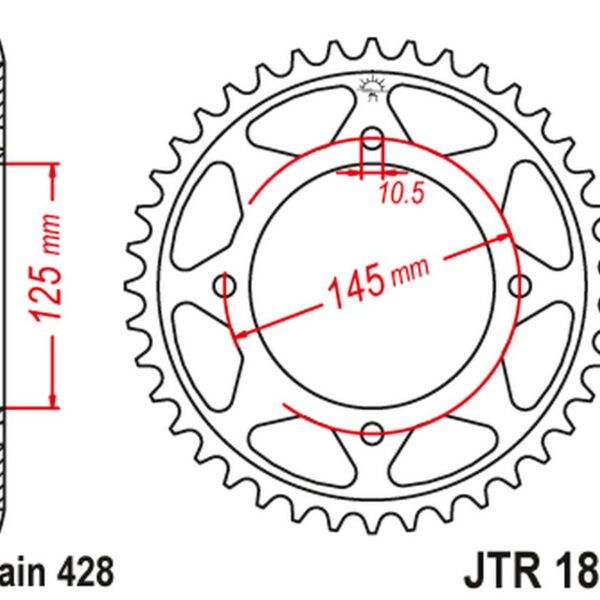Zębatka Tylna 4482 56 Yamaha XVS 125 Drag Star ’00-04, XVS 250 Drag Star ’01-04′ (448256JT) (Łańc. 428) | JT
