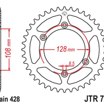 JT Zębatka napędowa - KAWASAKI KLX 125 (2003-2020) - JTR797.57
