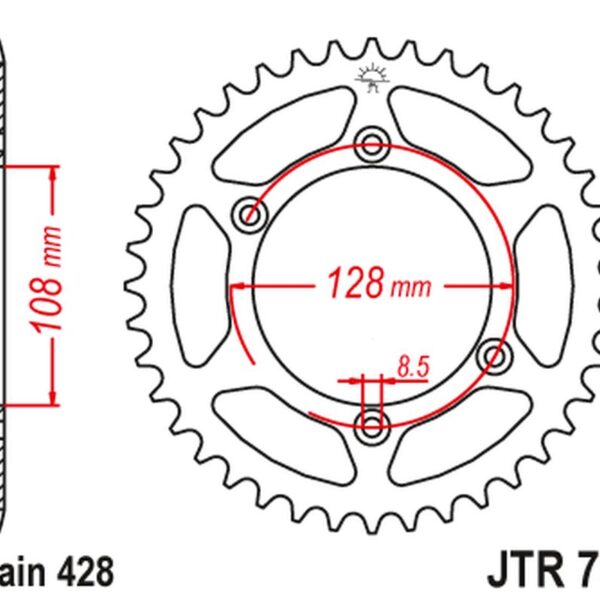 JT Zębatka napędowa – KAWASAKI KLX 125 (2003-2020) – JTR797.57