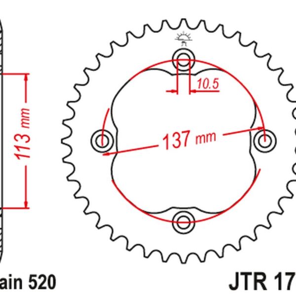 Zębatka TYLNA 4509 38 Suzuki LTZ 400 ’09-’12 (450938JT) (Łańc. 520) | JT