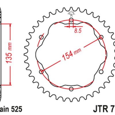 JT Zębatka napędowa - DUCATI MONSTER 1200/S (2011-2020) - JTR761.38