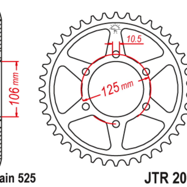 Zębatka TYLNA 4529 44 Triumph 1200 Scrambler XC/XE ’19 (452944JT) (Łańc. 525) | JT