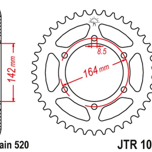Zębatka TYLNA 4538 46 Hyosung GT 250 ’04-15′ (453846JT) (Łańc. 520) | JT