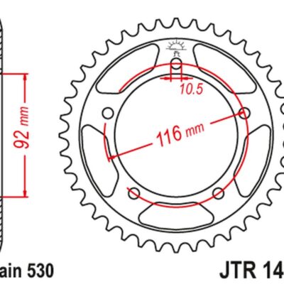 JT Zębatka napędowa - KAWASAKI ZZR 1400 (454242JT... (2006-2018) - JTR1493.42ZBK
