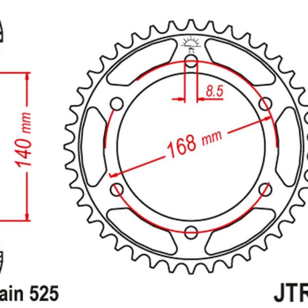 JT Zębatka napędowa – BMW F800R (OTWÓR NA ŚRUBĘ 8 – JTR6.42ZBK