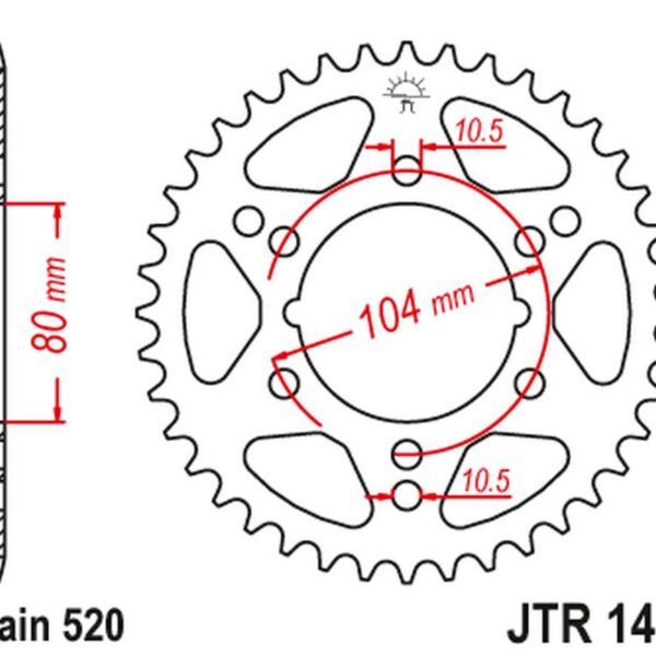 Zębatka TYLNA 4578 40 Polaris (457840JT) (Można Stosować Zamiast 478 40 JTR478.40) (Łańc. 520) NA Zamówienie | JT