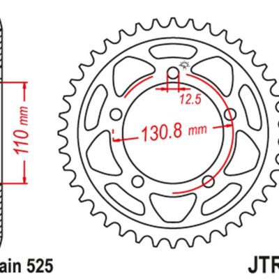 Zębatka Tylna 4585 46 BMW S 1000 RR '09-'11 (458546JT) (Łańc. 525) Czarna