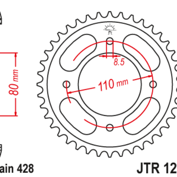 Zębatka TYLNA 4597 41 Honda CBF 125 ’21-’23 (459741JT) (Łańc. 428) Oem: 41200-K0N-E00 – Zamówić | JT