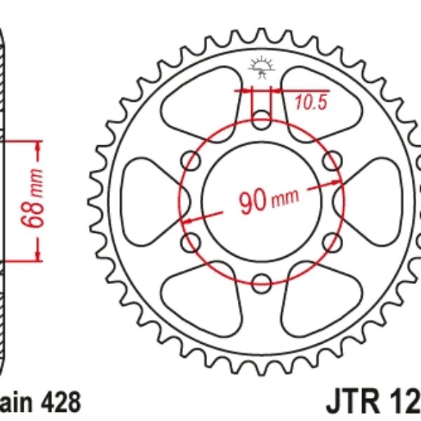 Zębatka Tylna 4733 47 Honda CB 125R ’18-’20 (473347JT) (Łańc.428) | JT