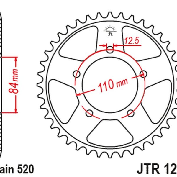 Zębatka Tylna 4734 36 Honda CMX 300A Rebel 17-18 (473436JT) (Łańc. 520) | JT