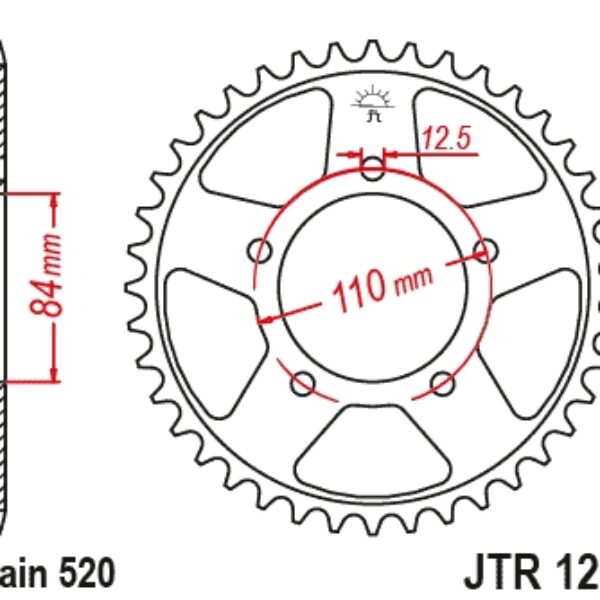 Zębatka Tylna 4734 40 Honda CMX 500 Rebel 17-23 (Łańc.520) (473440JT) | JT