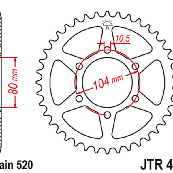JT Zębatka napędowa – KAWASAKI ZX6R () (2004-2020)