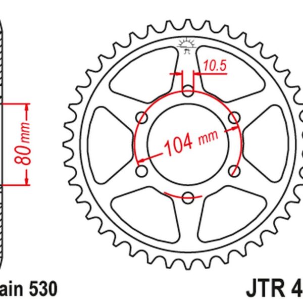 JT Zębatka napędowa – KAWASAKI ZXR750 J (48845JT)… (1991-1992)