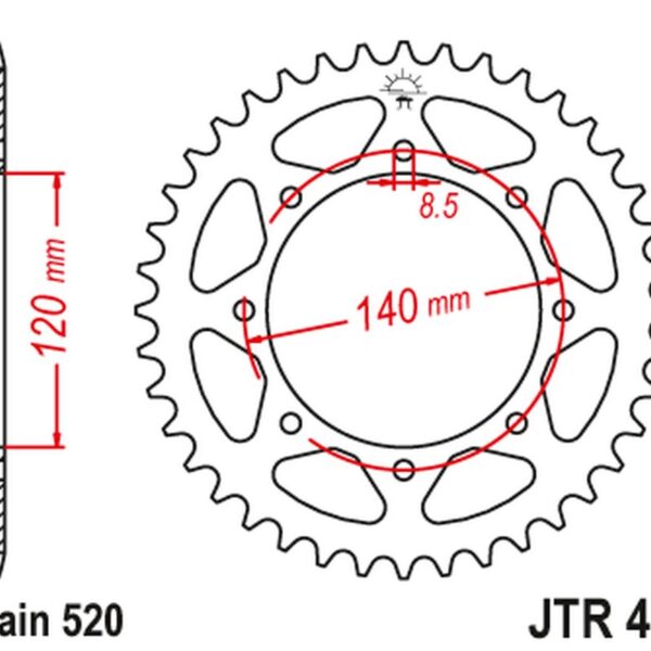 JT Zębatka napędowa – KAWASAKI KLR 650C (49143JTZ… (1995-2003)