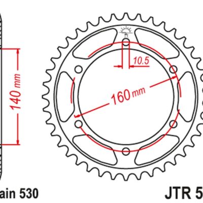 Zębatka Tylna 502 49 Kawasaki GPZ 750 '84-88', GPZ 1100 '95-98', Zz-R 1100 '90-01' (50249JT) (Łańc.530)