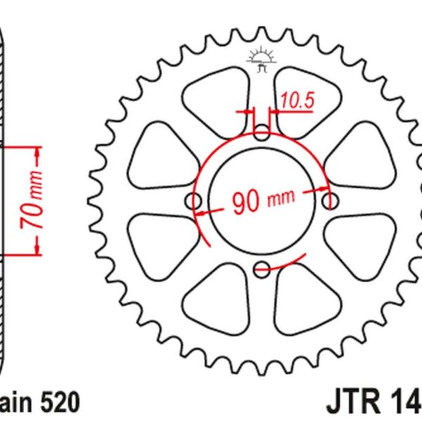 Zębatka Tylna 5302 41 Kawasaki KSF 250 Mojave ’87-04′, KEF 300 Lakota ’95-03′ (530241JT) (Łańc.520) | JT