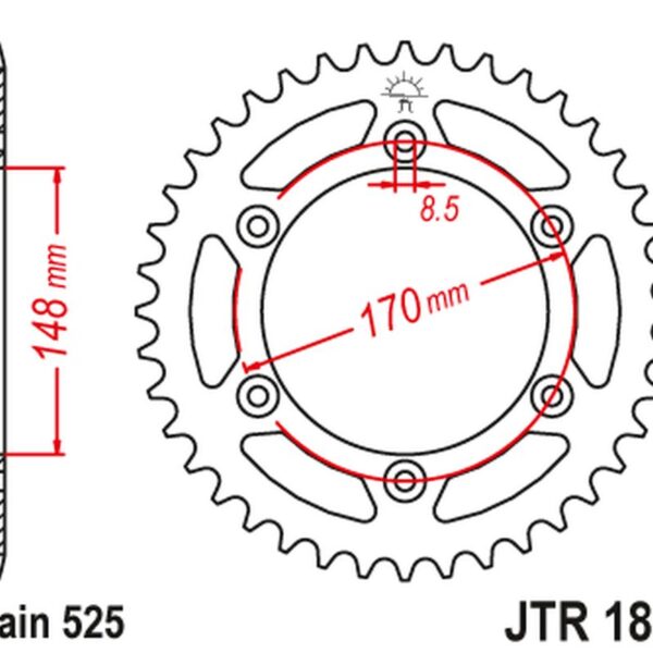 Zębatka Tylna 804 47 Suzuki DR 800 BIG ’94’ (80447JT) (Łańc.525) | JT