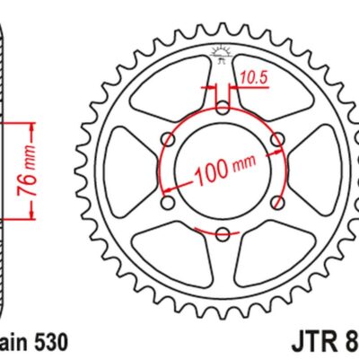 JT Zębatka napędowa - SUZUKI GSXR1100 (1992-1995) - JTR816.45ZBK
