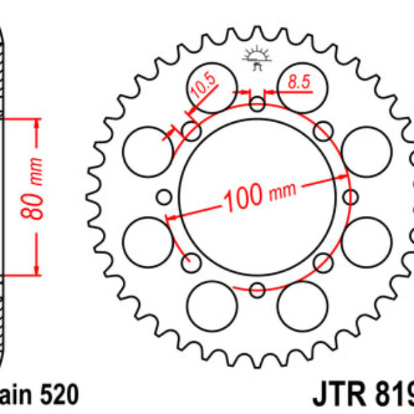 JT Zębatka napędowa – SUZUKI GZ 250 MARAUDER () (1982-2010) – JTR819/2.41