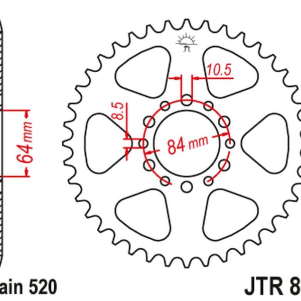 JT Zębatka napędowa – SUZUKI GSX 250 (81947JT) (Ł… (1982-1984)