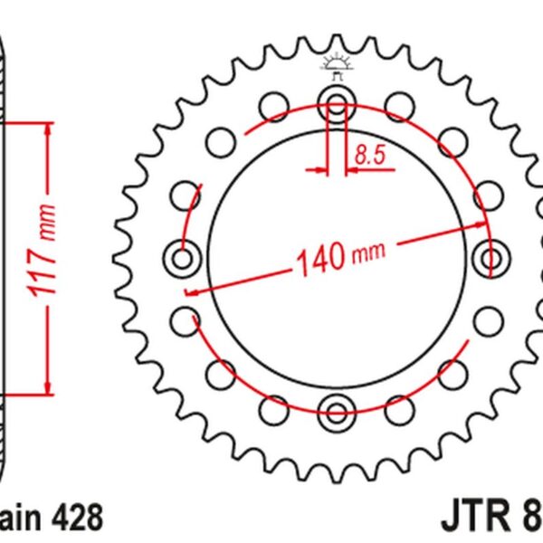 JT Zębatka napędowa – YAMAHA YZ 80L/S (1986-1992)