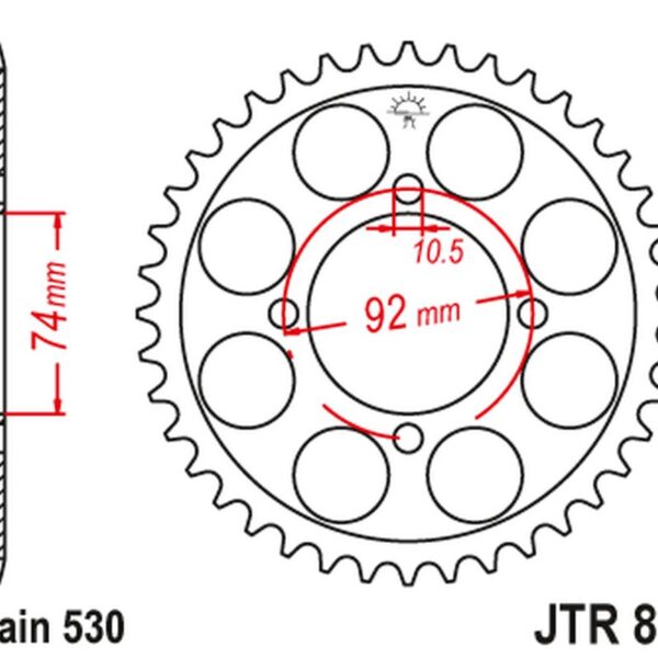 JT Zębatka napędowa – YAMAHA RD 350 (84837JT) (ŁA… (1974-1976)