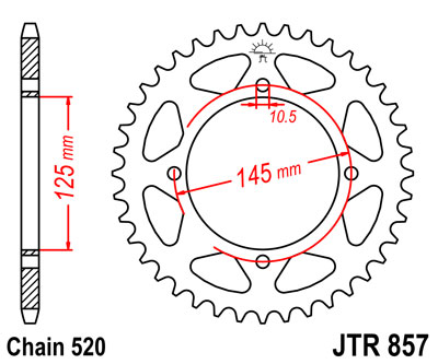 JT Zębatka napędowa - YAMAHA XT 600E (1990-2003) - JTR857.45ZBK