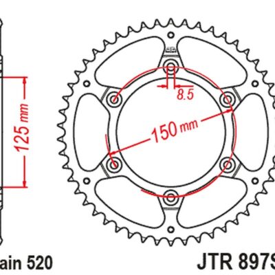 JT Zębatka napędowa - KTM EXC/SX/EXC-F 200/250/30... - JTR897.42SC