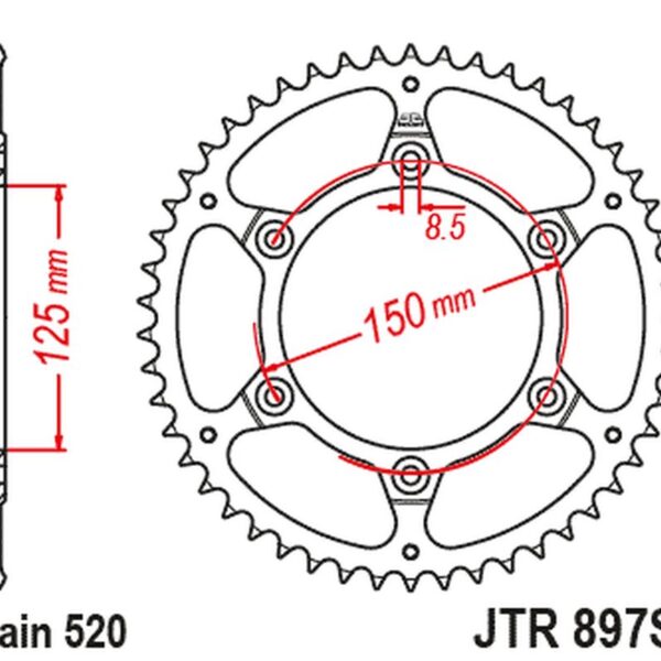 JT Zębatka napędowa – KTM SX/EXC ULTRALIGHT SAMOO… – JTR897.50SC