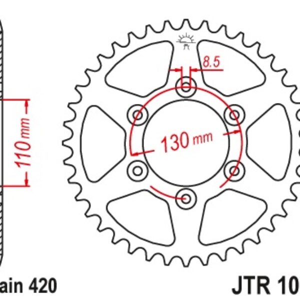 Zębatka Tylna CPI 50SM ’06-12 (Jtr1079.53)* (Łańc. 420) | JT