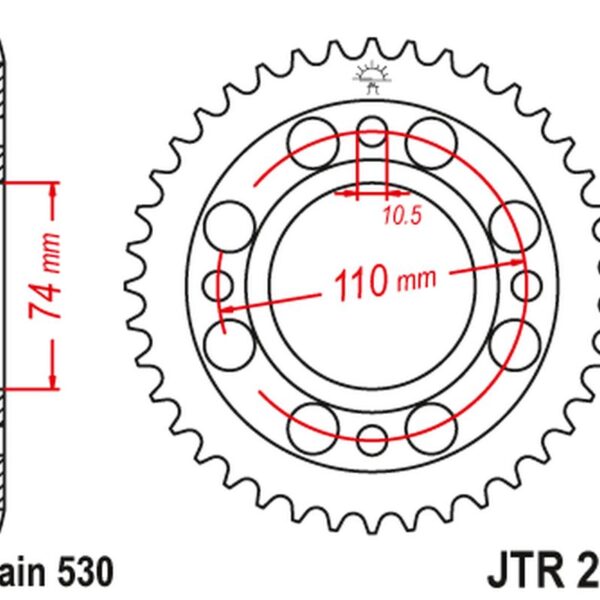 JT ZĘBATKA TYLNA HONDA CB 500 T ’75-77′ (28033JT) (ŁAŃC.520)