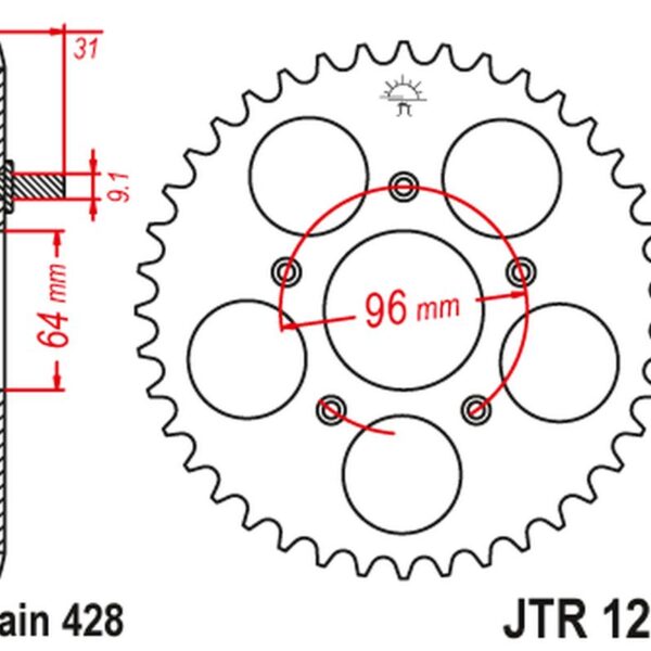 Zębatka TYLNA JTR1250 56 Honda NX 125 ’89-90′ (JTR1250.56)*(ŁANC428) NA Zamówienie | JT